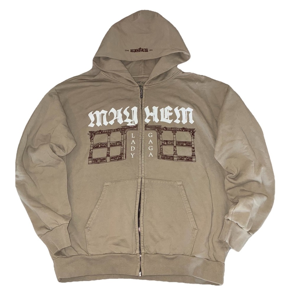 Lady‎ Gaga Opera Haus Hoodie XL Beige Full Zip Mayhem Ball 2025 Merch NEW *spots